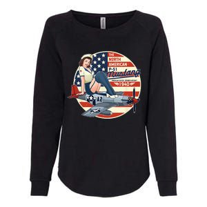 P51 Mustang Airplane For Men WWII Pinup Womens California Wash Sweatshirt