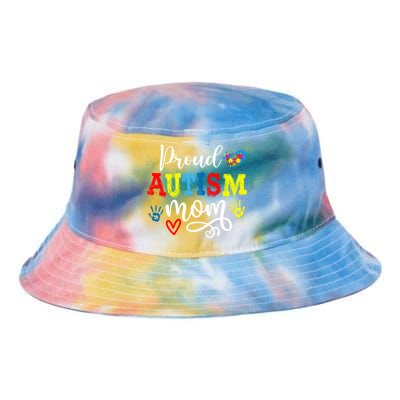 Proud Mom Autism Awareness Family Matchinggreat Giftmom Autistic Son Gift Tie Dye Newport Bucket Hat