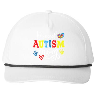 Proud Mom Autism Awareness Family Matchinggreat Giftmom Autistic Son Gift Snapback Five-Panel Rope Hat