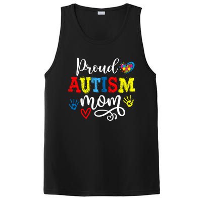 Proud Mom Autism Awareness Family Matchinggreat Giftmom Autistic Son Gift PosiCharge Competitor Tank