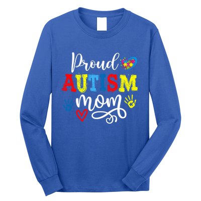 Proud Mom Autism Awareness Family Matchinggreat Giftmom Autistic Son Gift Long Sleeve Shirt