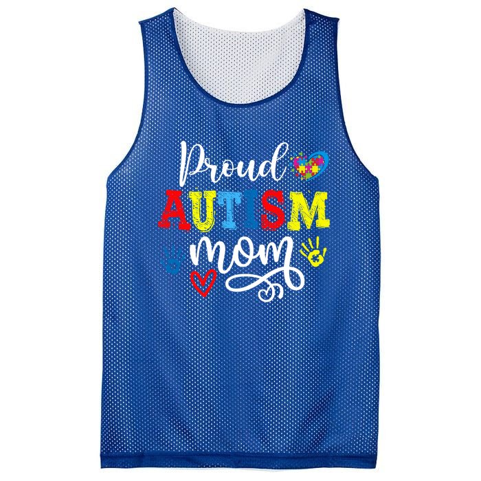 Proud Mom Autism Awareness Family Matchinggreat Giftmom Autistic Son Gift Mesh Reversible Basketball Jersey Tank