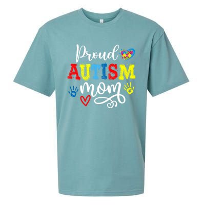 Proud Mom Autism Awareness Family Matchinggreat Giftmom Autistic Son Gift Sueded Cloud Jersey T-Shirt