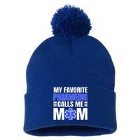 Paramedic Mom Ambulance Attendant Emt Mother's Day Gift Pom Pom 12in Knit Beanie