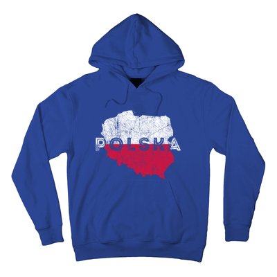 Polish Map And Flag Souvenir Distressed Poland Gift Hoodie