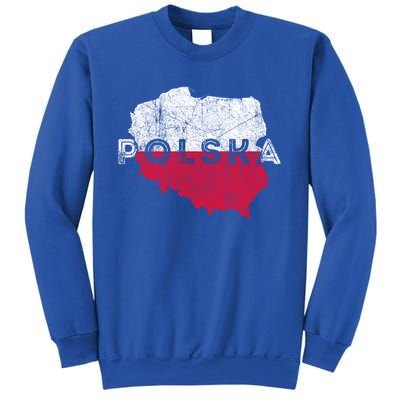 Polish Map And Flag Souvenir Distressed Poland Gift Sweatshirt