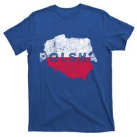 Polish Map And Flag Souvenir Distressed Poland Gift T-Shirt