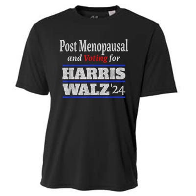 Post Menopausal And Voting For Harris Walz 24 Vintage Font Cooling Performance Crew T-Shirt