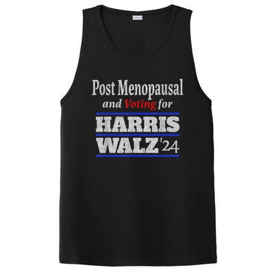 Post Menopausal And Voting For Harris Walz 24 Vintage Font PosiCharge Competitor Tank