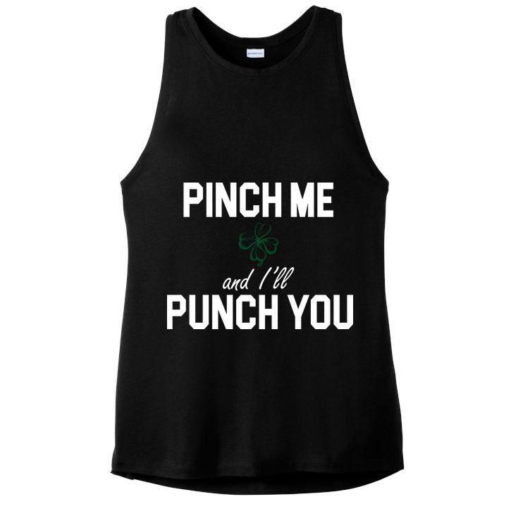 Pinch Me And I'll Punch You Funny St Patrick's Day Ladies PosiCharge Tri-Blend Wicking Tank