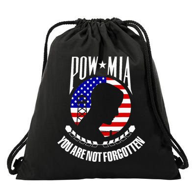 Pow Mia American Flag You Are Not Forgotten Drawstring Bag