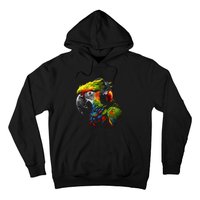 Parrot Music Art Headphones Musicians Animal Bird Parrot Hoodie