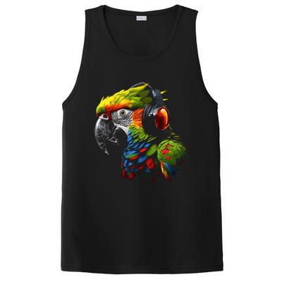 Parrot Music Art Headphones Musicians Animal Bird Parrot PosiCharge Competitor Tank