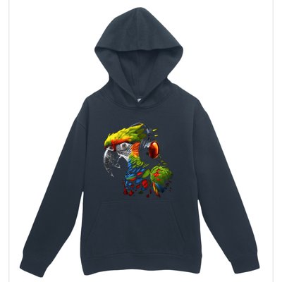 Parrot Music Art Headphones Musicians Animal Bird Parrot Urban Pullover Hoodie