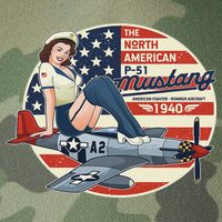 P51 Mustang Airplane S For Wwii Pinup Legacy Tie Dye Trucker Hat