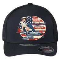 P51 Mustang Airplane S For Wwii Pinup Flexfit Unipanel Trucker Cap
