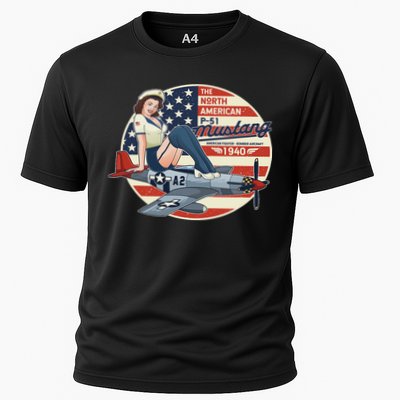 P51 Mustang Airplane S For Wwii Pinup Performance Shirt