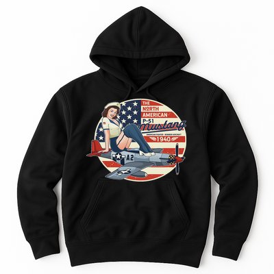 P51 Mustang Airplane S For Wwii Pinup Hoodie