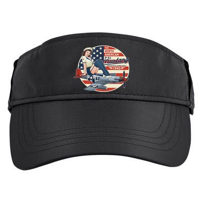 P51 Mustang Airplane S For Wwii Pinup Adult Drive Performance Visor