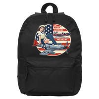 P51 Mustang Airplane S For Wwii Pinup 16 in Basic Backpack