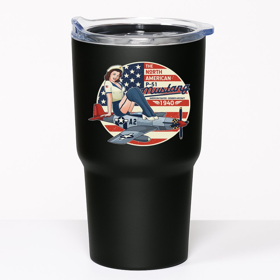 P51 Mustang Airplane S For Wwii Pinup Tumbler