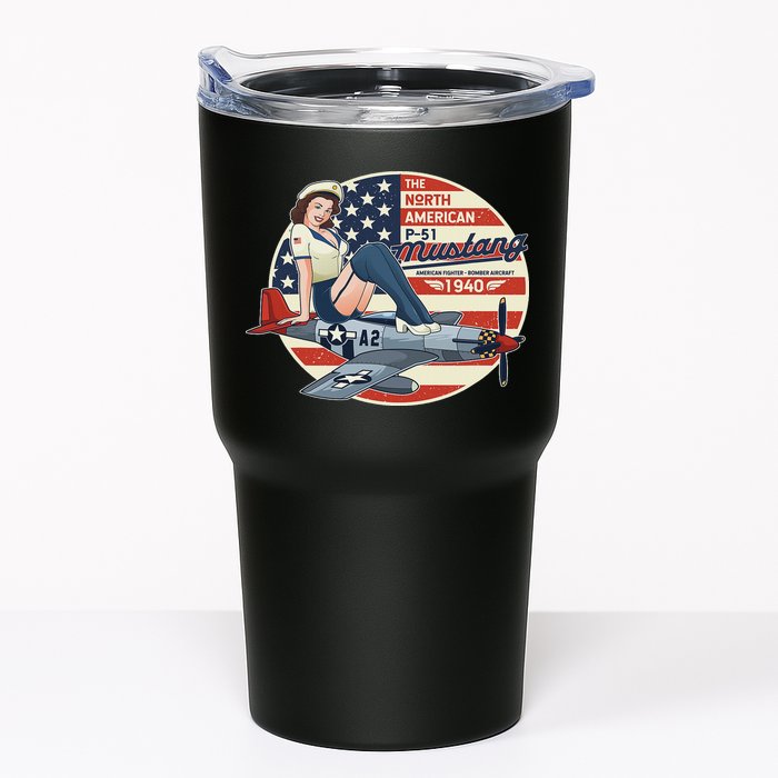 P51 Mustang Airplane S For Wwii Pinup Tumbler
