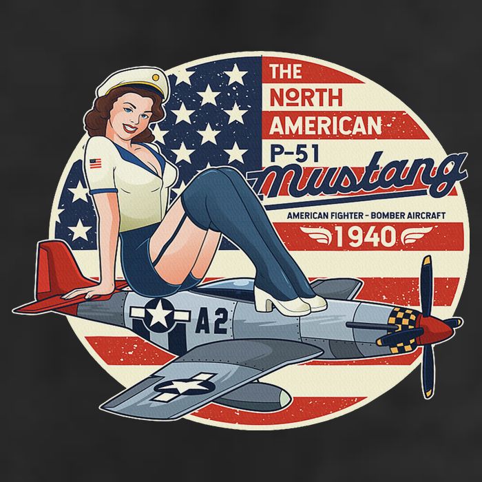 P51 Mustang Airplane S For Wwii Pinup 25L Jumbo Tote