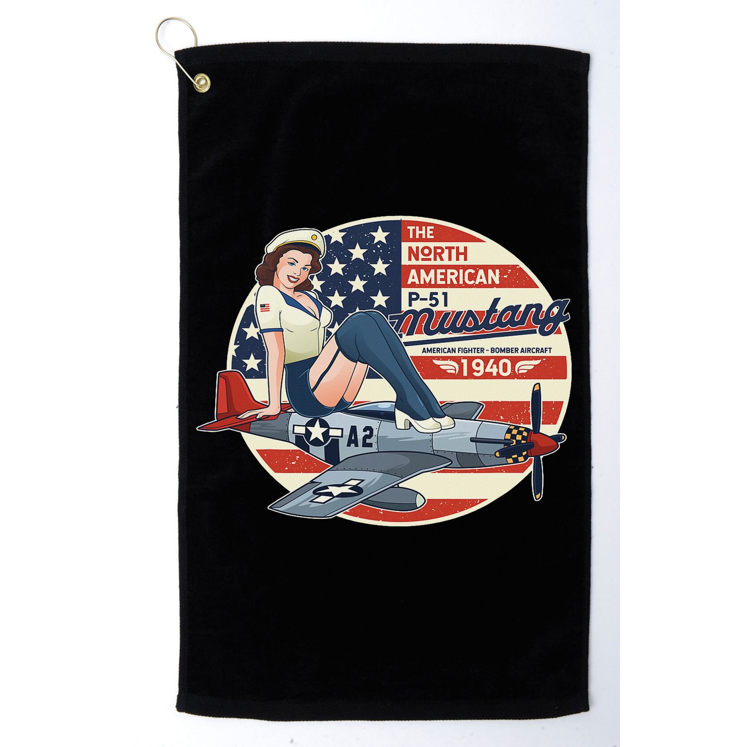P51 Mustang Airplane S For Wwii Pinup Golf Towel