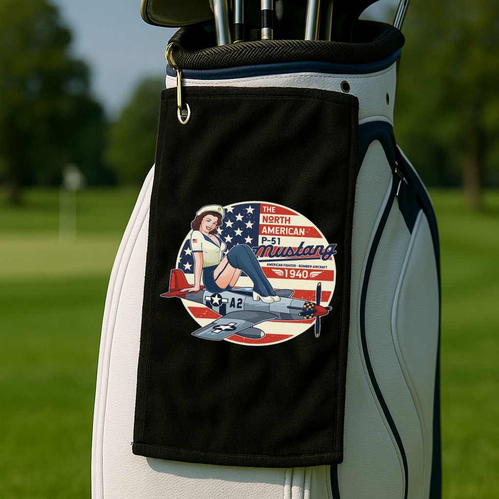 P51 Mustang Airplane S For Wwii Pinup Golf Towel