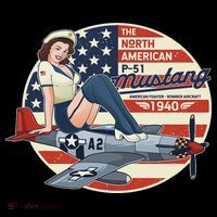 P51 Mustang Airplane S For Wwii Pinup Toddler T-Shirt