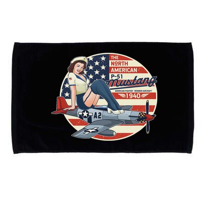 P51 Mustang Airplane S For Wwii Pinup Microfiber Hand Towel