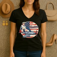 P51 Mustang Airplane S For Wwii Pinup Women's V-Neck T-Shirt