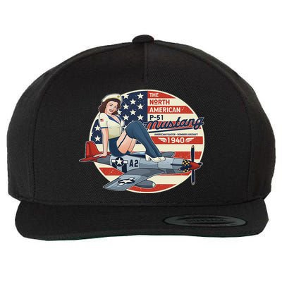P51 Mustang Airplane S For Wwii Pinup Wool Snapback Cap