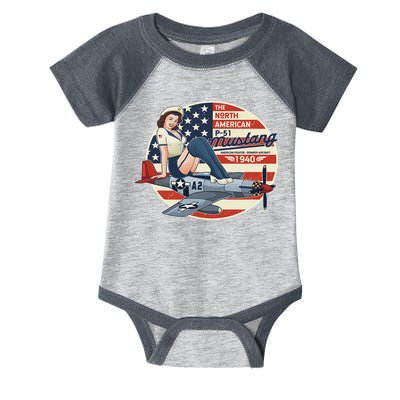 P51 Mustang Airplane S For Wwii Pinup Infant Baby Jersey Bodysuit