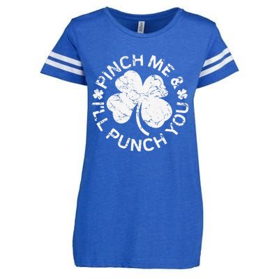 Pinch Me And I'll Punch You Saint Patrick's Day Enza Ladies Jersey Football T-Shirt