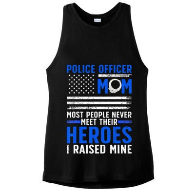 Police Mom Art For Cop Mother Women Police Officer Lovers Ladies PosiCharge Tri-Blend Wicking Tank