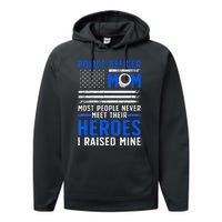 Police Mom Art For Cop Mother Women Police Officer Lovers Performance Fleece Hoodie