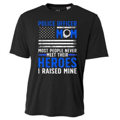 Police Mom Art For Cop Mother Women Police Officer Lovers Cooling Performance Crew T-Shirt