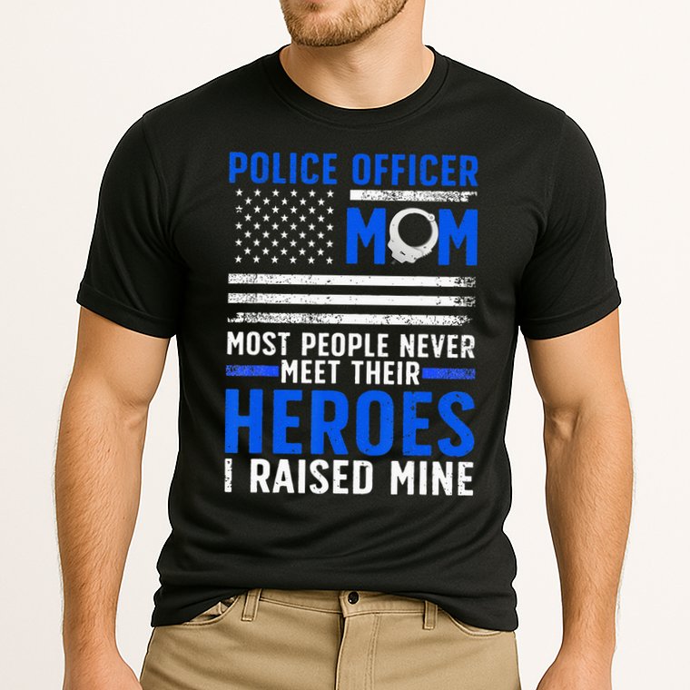 Police Mom Art For Cop Mother Women Police Officer Lovers Cooling Performance Crew T-Shirt