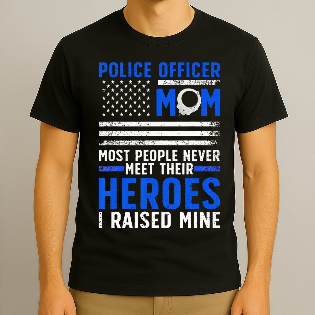 Police Mom Art For Cop Mother Women Police Officer Lovers T-Shirt