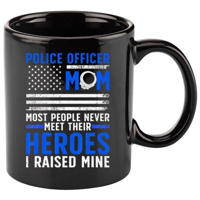 Police Mom Art For Cop Mother Women Police Officer Lovers 11oz C Handle Ceramic Mug