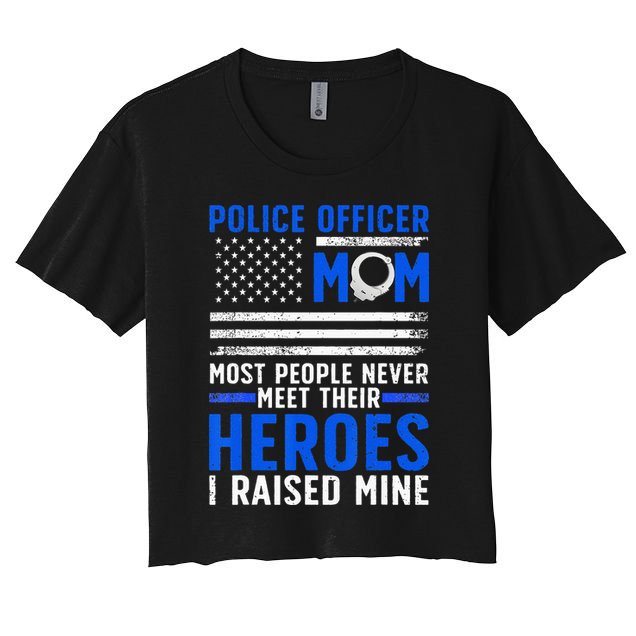 Police Mom Art For Cop Mother Women Police Officer Lovers Crop Top