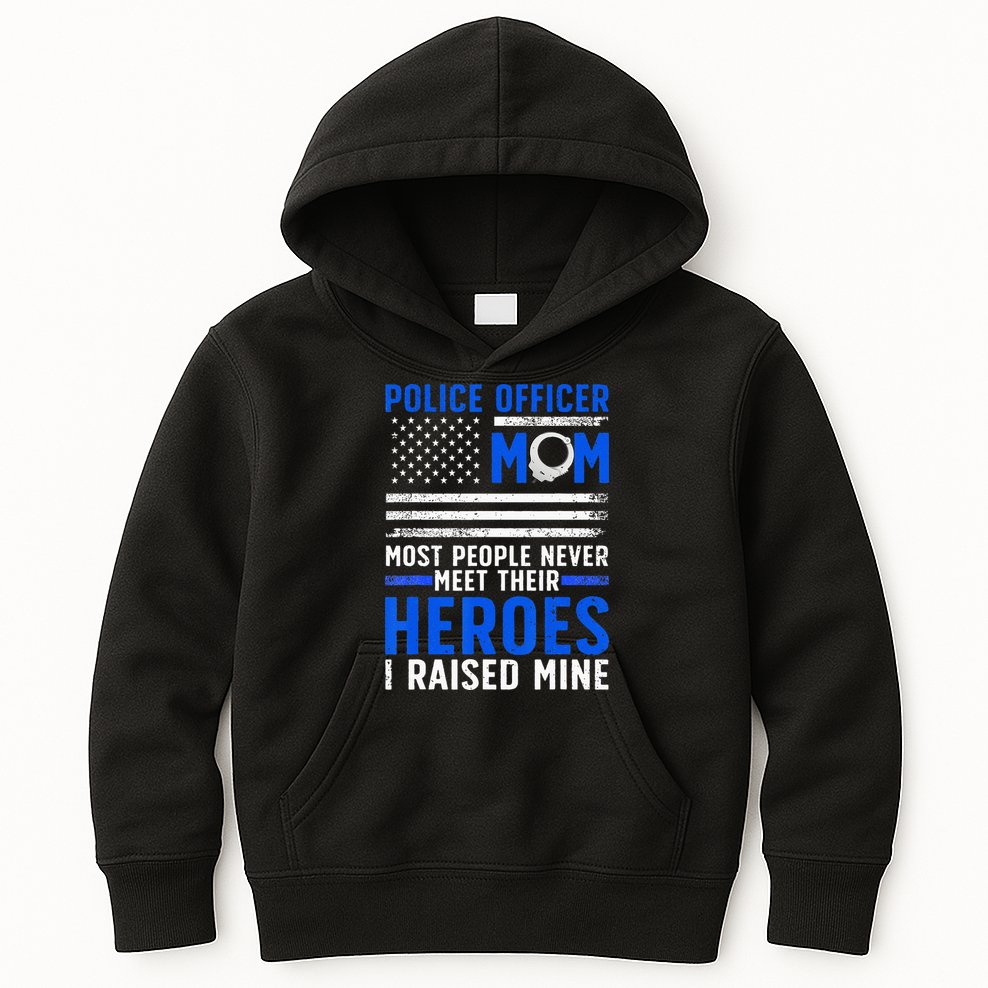 Police Mom Art For Cop Mother Women Police Officer Lovers Kids Hoodie