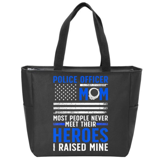 Police Mom Art For Cop Mother Women Police Officer Lovers Zip Tote Bag