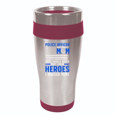 Police Mom Art For Cop Mother Women Police Officer Lovers 16oz Travel Tumbler