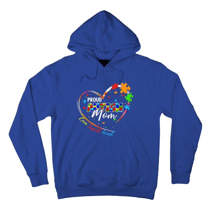 Proud Mom Autism Awareness Family Matching Tee Heart Puzzle Cute Gift Hoodie