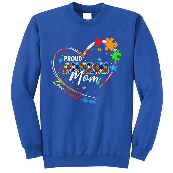 Proud Mom Autism Awareness Family Matching Tee Heart Puzzle Cute Gift Sweatshirt