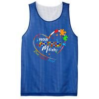 Proud Mom Autism Awareness Family Matching Tee Heart Puzzle Cute Gift Mesh Reversible Basketball Jersey Tank