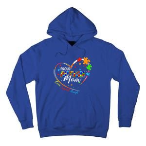 Proud Mom Autism Awareness Family Matching Tee Heart Puzzle Cute Gift Tall Hoodie