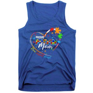 Proud Mom Autism Awareness Family Matching Tee Heart Puzzle Cute Gift Tank Top